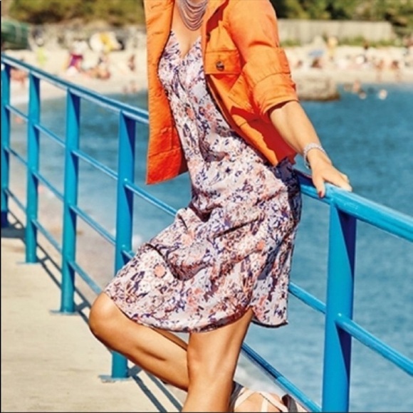 Cabi Fresco Gray Abstract Print Slip Dress Small - Picture 1 of 6